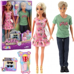 Set Poppen Anlily Meisje met Jongen en Accessoires
