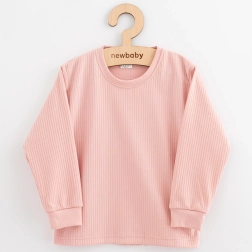 Kinderkatoenen T-shirt met lange mouwen poederroze