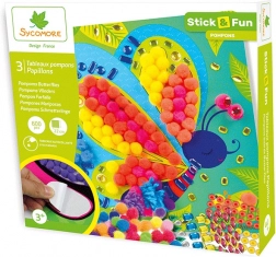 Stick & Fun versieren met pompons Vlindertjes