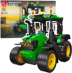 Bouwset tractor – groen‑zwart model, 304 onderdelen