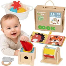 Woopie Green Montessori zintuiglijke box 6-in-1 voor kinderen van 5 tot 6 maanden - 13 stuks