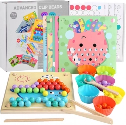 Montessori mozaïek met houten balletjes – educatieve legpuzzel