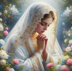 Diamantschilderij Biddende Maagd Maria 30x40 cm