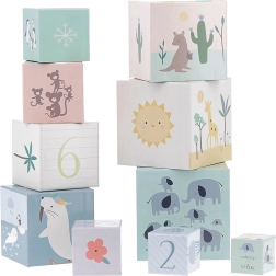 VILAC stapeltoren van blokken – dieren van de wereld en cijfers 1–10