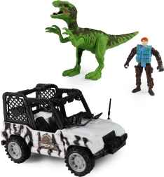 Auto Dino Park met dinosaurus met geluid en licht