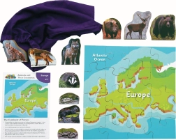 Europa en haar dieren houten puzzel