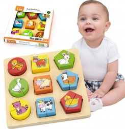 Houten educatieve puzzel - Dieren