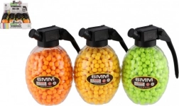 Rubberen 6 mm balletjes voor pistolen in een granaatvormige pot (800 stuks, 3 kleuren)