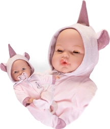 Antonio Juan knipoog pop baby met geluiden en zacht lichaam - 37 cm