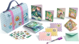 Djeco briefkoffertje voor kinderen – blauwe set met stickers en schrijfwaren