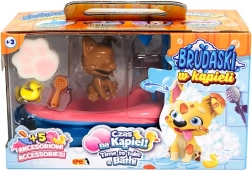 Interactieve badset met corgi-hondje – zwart‑bruin