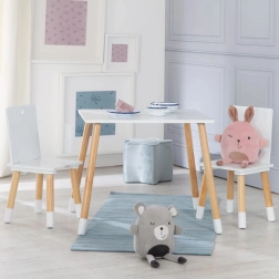 Roba kindertafel met 2 stoelen wit/natur