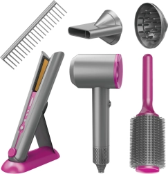 Woopie set voor kleine kapper – föhn, stijltang en accessoires