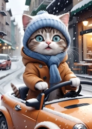 Puzzel kattenchauffeur 1000 stukjes