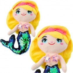 Pluchen zeemeermin met glinsterende staart 30 cm