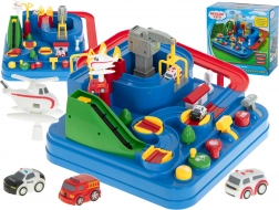 Interactieve racebaan met obstakels en parkeren