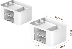 Organizer voor bureau met witte lades