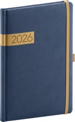 Weekagenda Blauw-goud Twill 2026