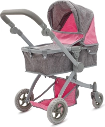 Poppenwagen 2-in-1 Baby Mix Sophie roze-grijs