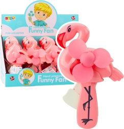 Mechanische handventilator voor kinderen Flamingo roze