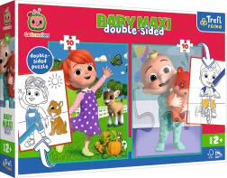 Dubbelzijdige puzzels COCOMELON – vrienden, TREFL Baby Maxi 2×10 stukjes