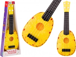 Ukelele voor kinderen met ananasmotief, geel