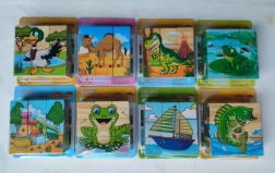 Houten afbeeldingsblokjes 10x10 cm