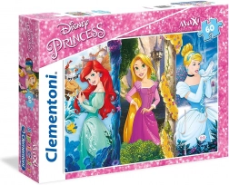 Puzzel Disney prinsessen: Ariel, Rapunzel en Assepoester MAXI 60 stukjes