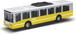 Stadsbus met vliegwiel 16 cm – geel