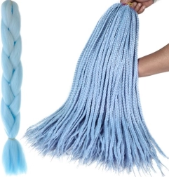 Synthetisch haar om vlechten in te vlechten - 1 stuk – Blauw