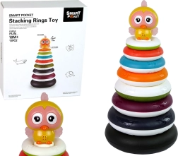Kleurvolle stapelpiramide met ringen en eendje