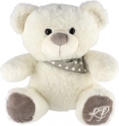 Pluchen teddybeer met sjaaltje 35 cm – wit