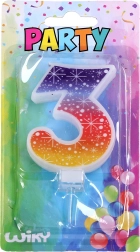 Feestkaars Sterren in de vorm van nummer 3