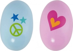 Houten maracas in de vorm van een ei – retrostijl uit de jaren 60