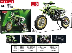 Bouwset groene motorfiets 466 onderdelen