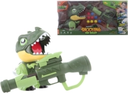 Schietset met dinosaurus en batterijaangedreven foam-balletjes
