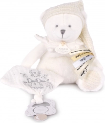 Doudou Cadeauset pluche teddybeer met fopspeenclip en dekentje