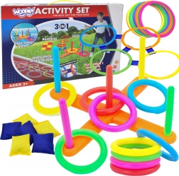 Set van spellen voor buitenactiviteiten WOOPIE 3in1 met ringen, klassen en cornhole