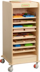 houten kastje voor educatieve borden MASTERKIDZ 28 × 28 cm op wieltjes