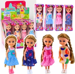 Mini pop met lang haar in jurk 15 cm