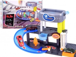 Twee-laagse autowasstraat met stromend water, lift en effecten