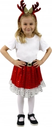 Meisjes Kerstkostuum TUTU met Haarband met Rendiergeweien