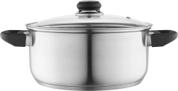 Altom Design roestvrijstalen pan Emilio 4,2 l, 24 cm met glazen deksel