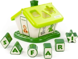 Safari insteekhuisje voor het leren van vormen en letters – groen