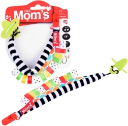 Hencz Toys kleurrijke fopspeenclip met siliconen bijtring