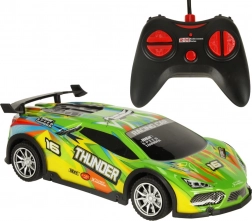 RC sportauto op afstandsbediening met LED‑lichten – groen
