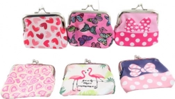 Bonte damesportemonnee van kunstleer 9 × 8,5 cm