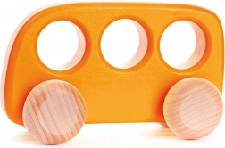 Oranje houten bus