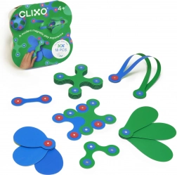 Clixo Itsy groen-blauwe magnetische bouwset 18 stuks