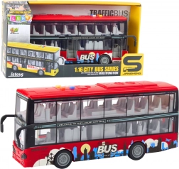 Stadsdubbeldekker 1:16 met frictie-aandrijving, licht en geluid – rood